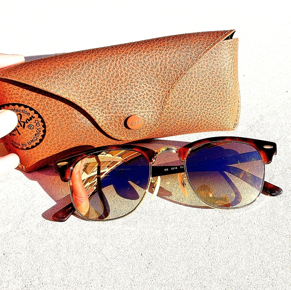 RAY-BAN GOLDEN BROWN POLARIZED SHADES